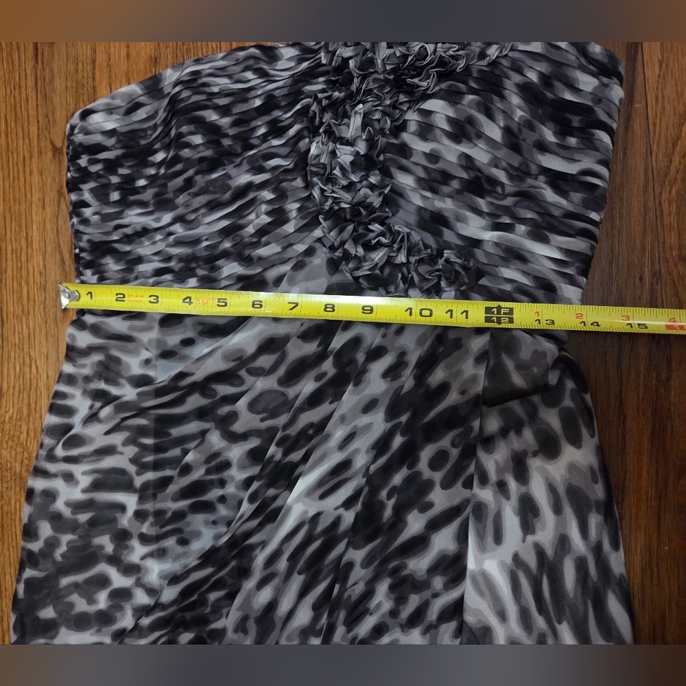 BCBGMaxAzaria One-Shoulder Ruffled Cocktail Dress Size 8 - Picture 8 of 15